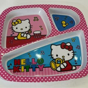 Zak! Hello Kitty Pink and Blue Sectioned Plate